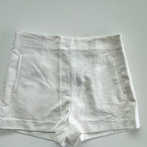 Zara White High Waist Tailored Shorts